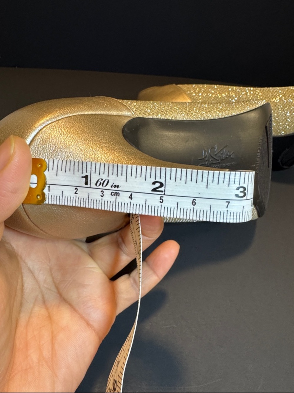 Women's Shimmery Gold Pointed Low Heel Pumps - Picture 8 of 10
